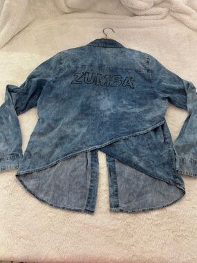 Zumba Fitness Light Blue Denim Shirt Jacket
